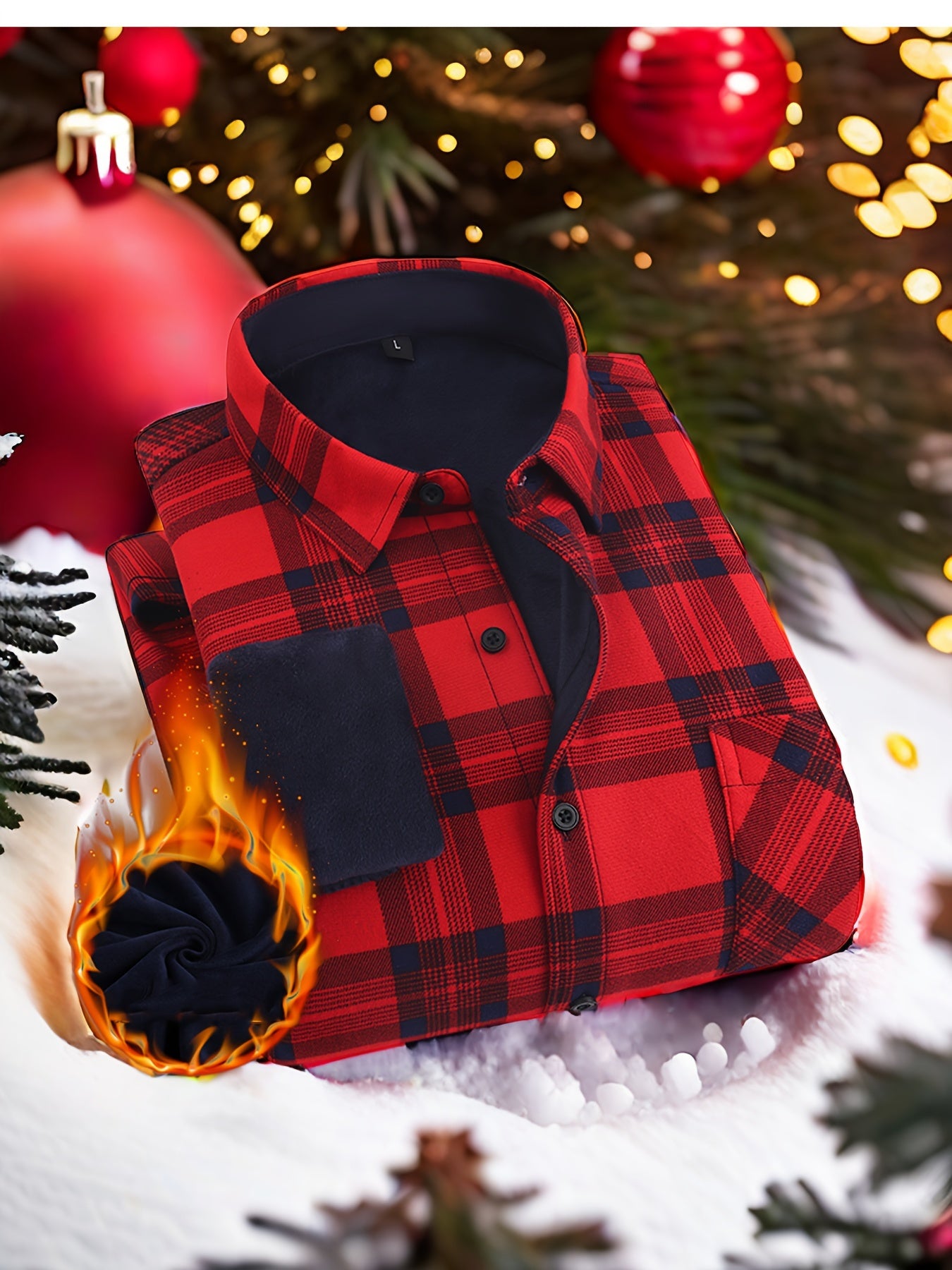 Chaud Tartan – Chemise Plaid Doublée en Polaire pour Homme