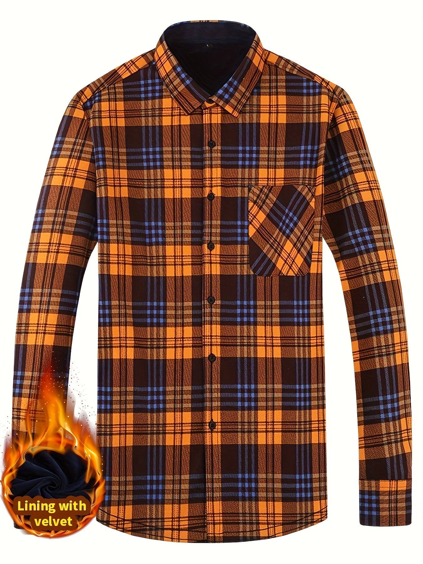 Chaud Tartan – Chemise Plaid Doublée en Polaire pour Homme