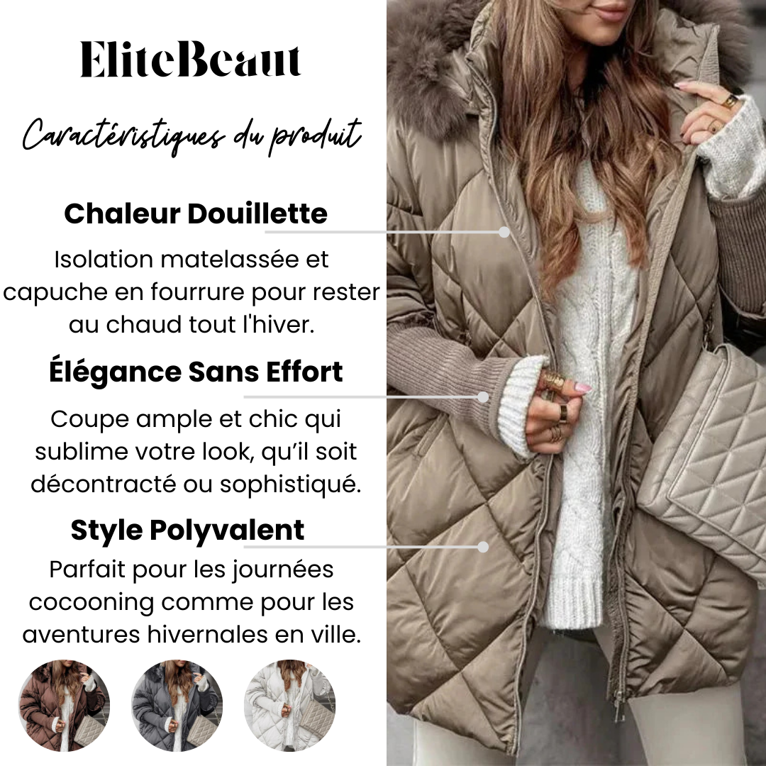 Douceur Parisienne – Manteau d’Hiver Matelassé Luxe