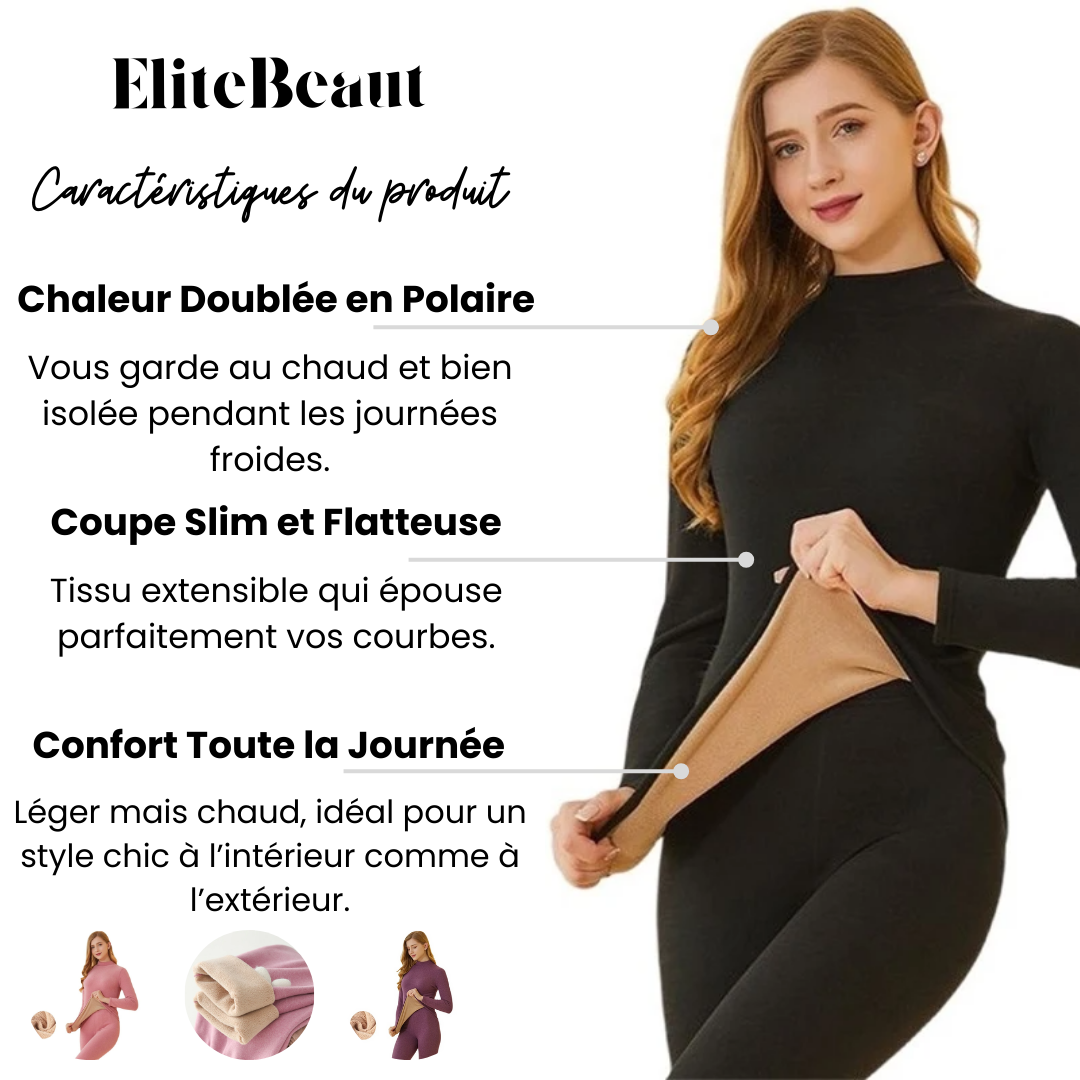 Élégance Thermique – Ensemble d’Hiver Doublé en Polaire