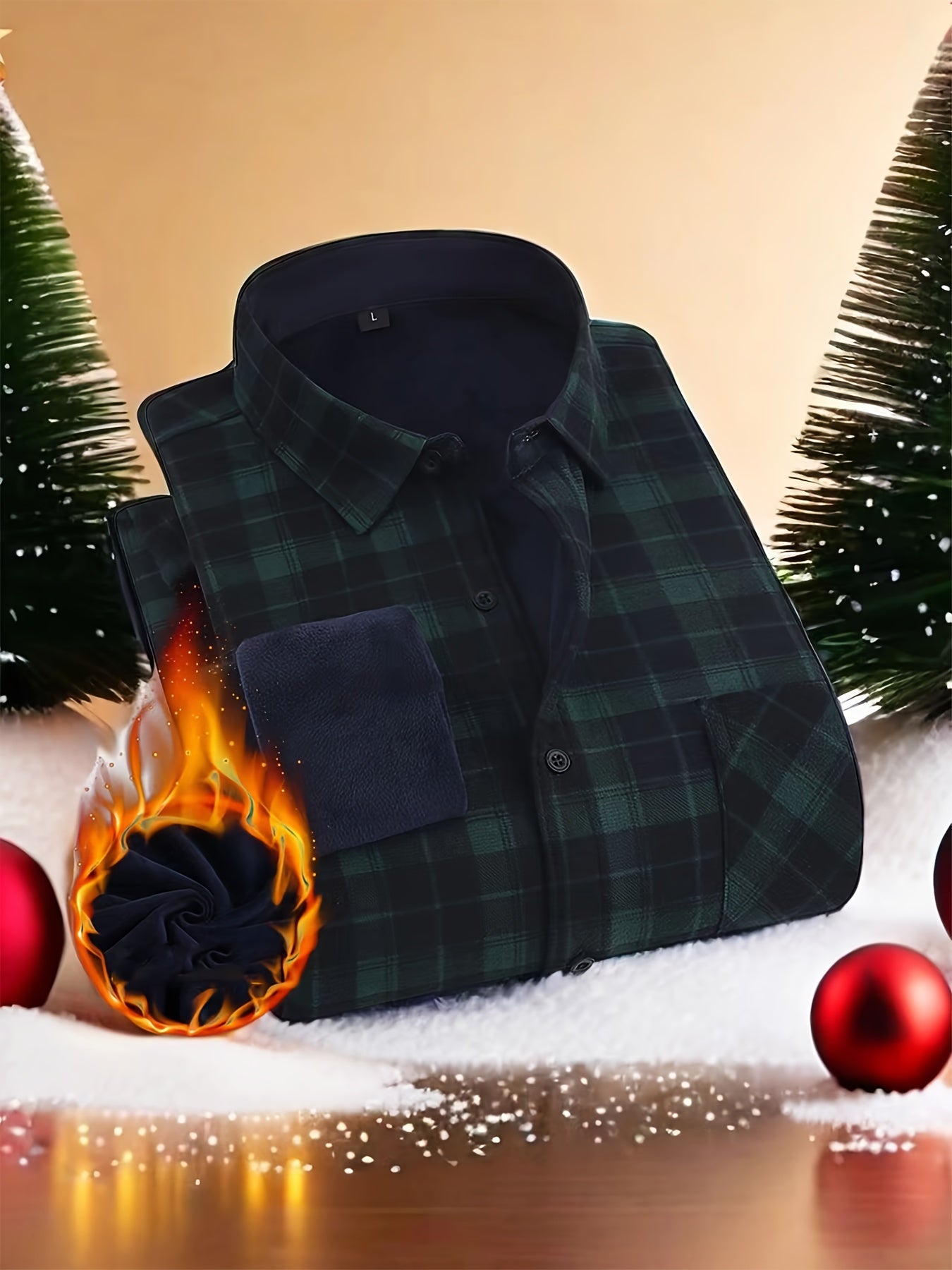 Chaud Tartan – Chemise Plaid Doublée en Polaire pour Homme