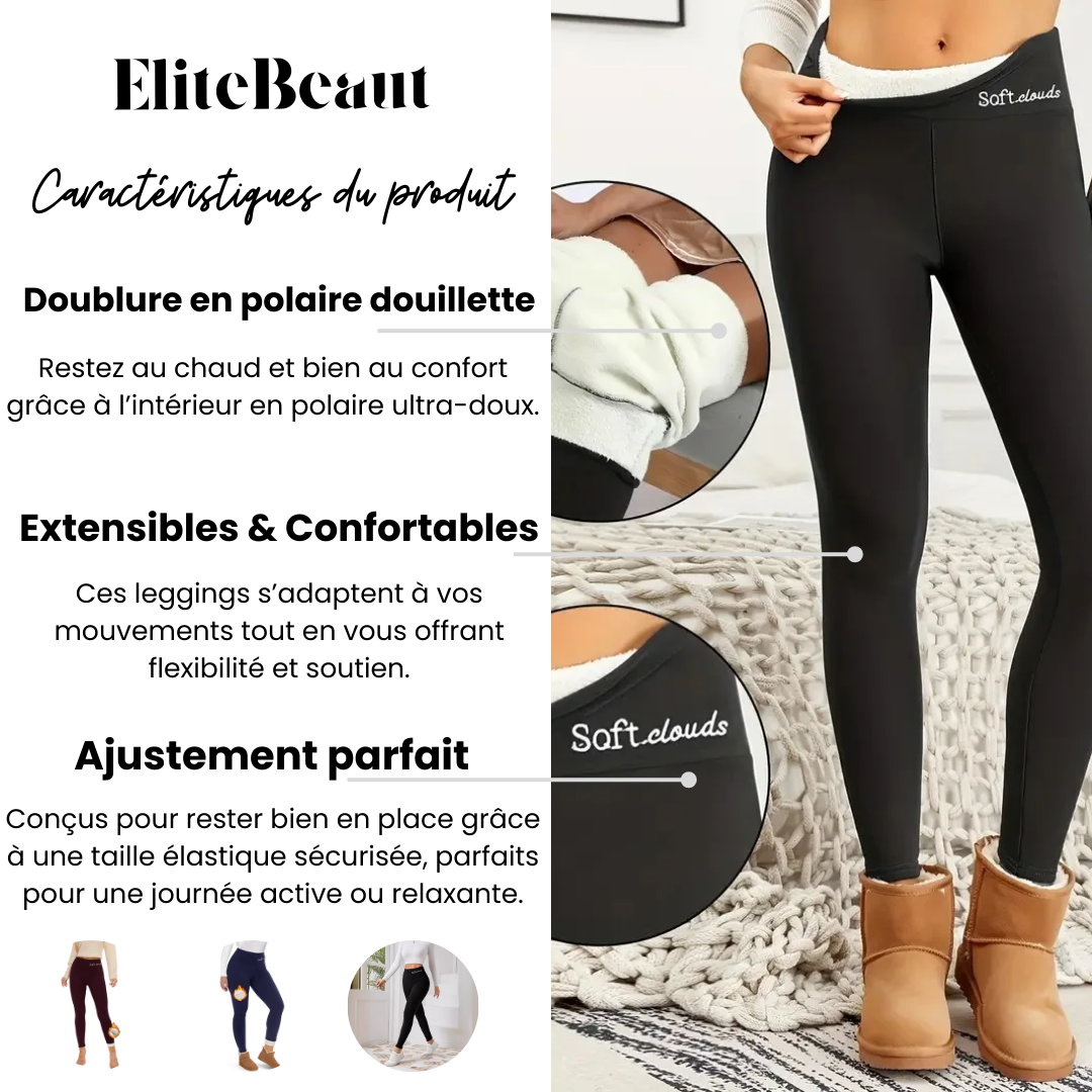 Nuageux – Leggings Doublés en Polaire Ultra-Confort