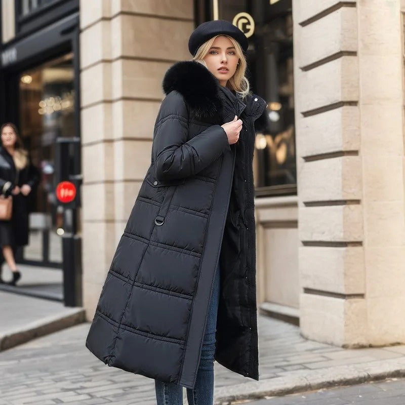 Glacé Élégance – Manteau Long Luxe d’Hiver