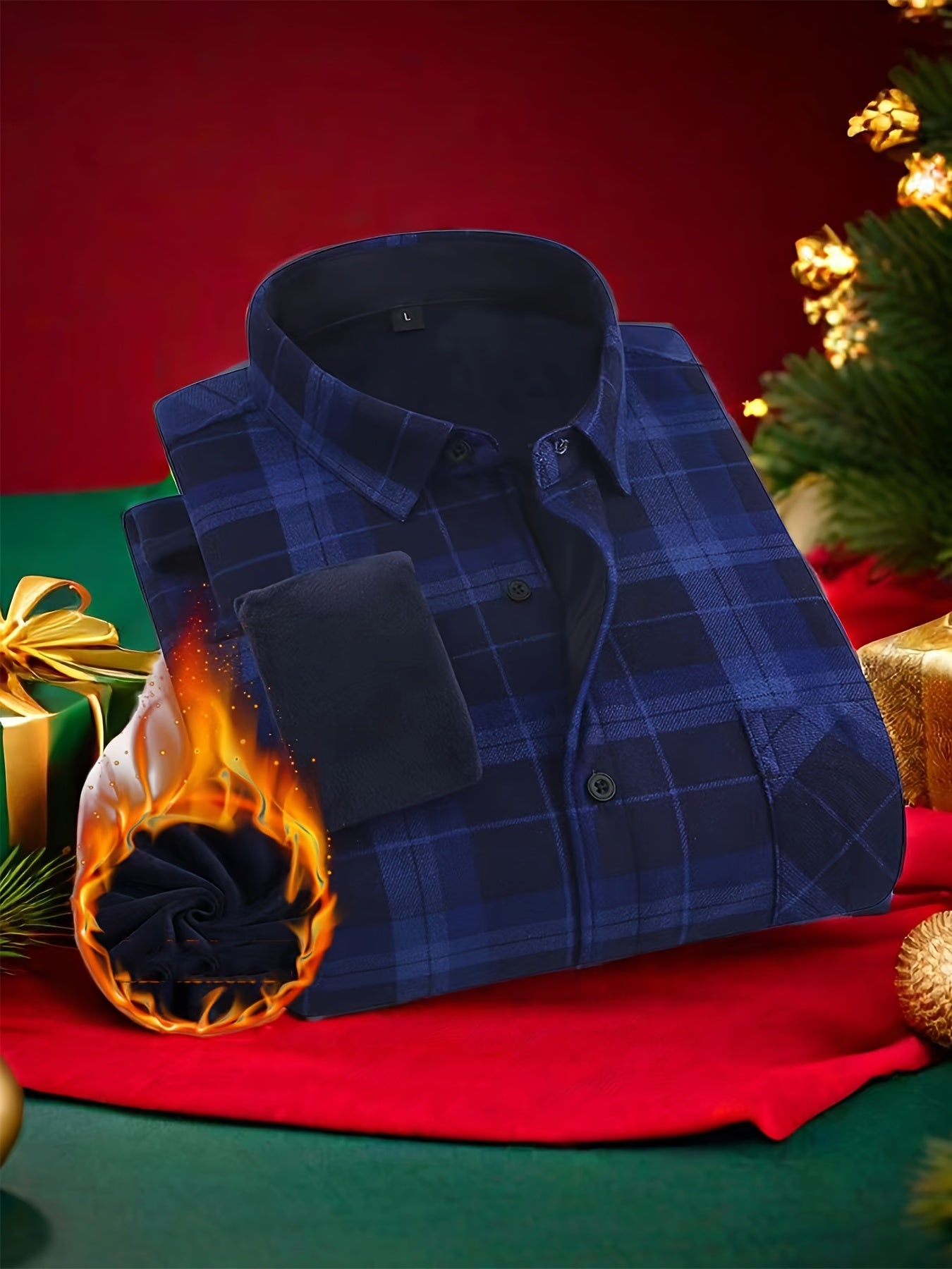 Chaud Tartan – Chemise Plaid Doublée en Polaire pour Homme