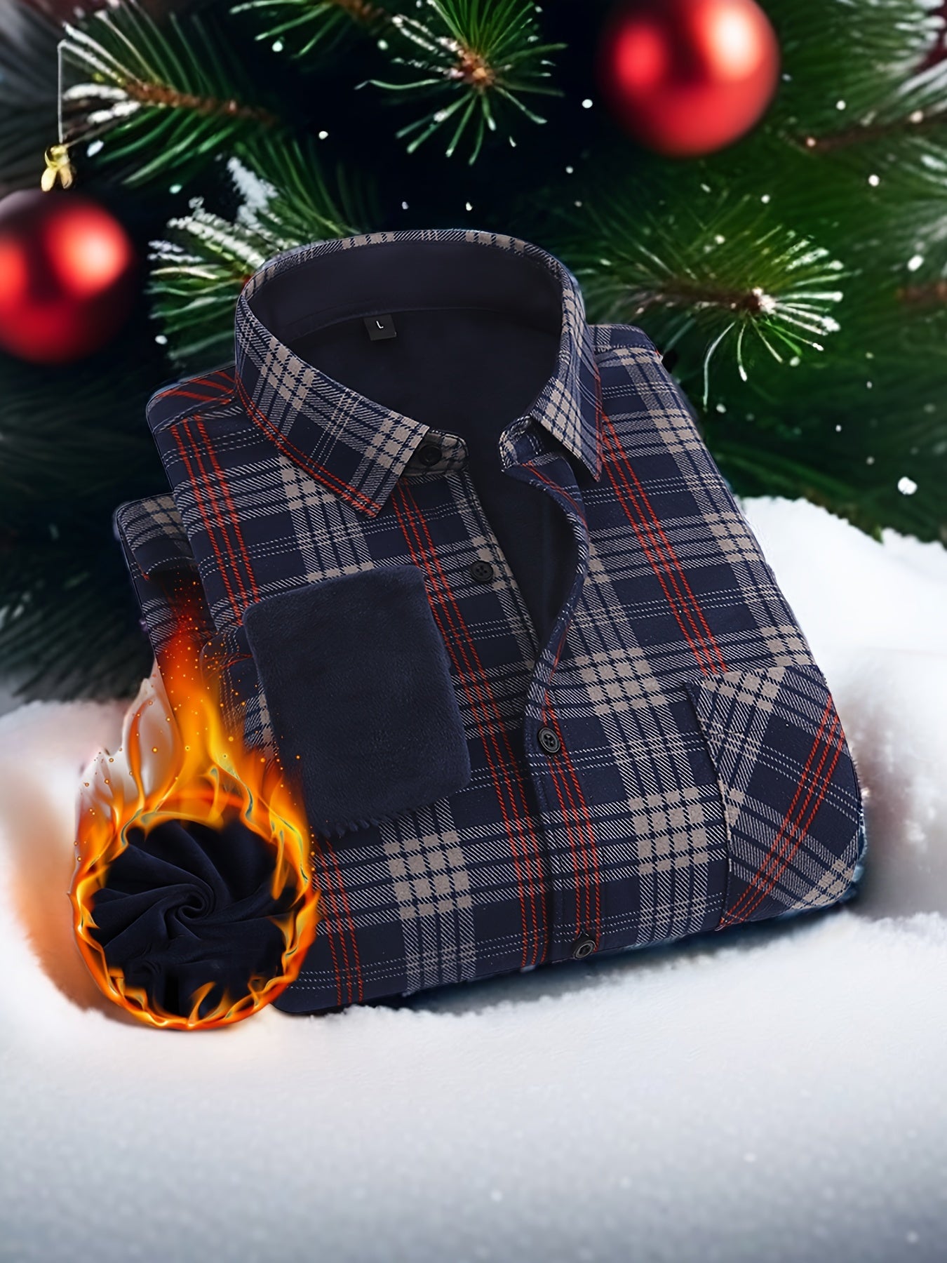 Chaud Tartan – Chemise Plaid Doublée en Polaire pour Homme